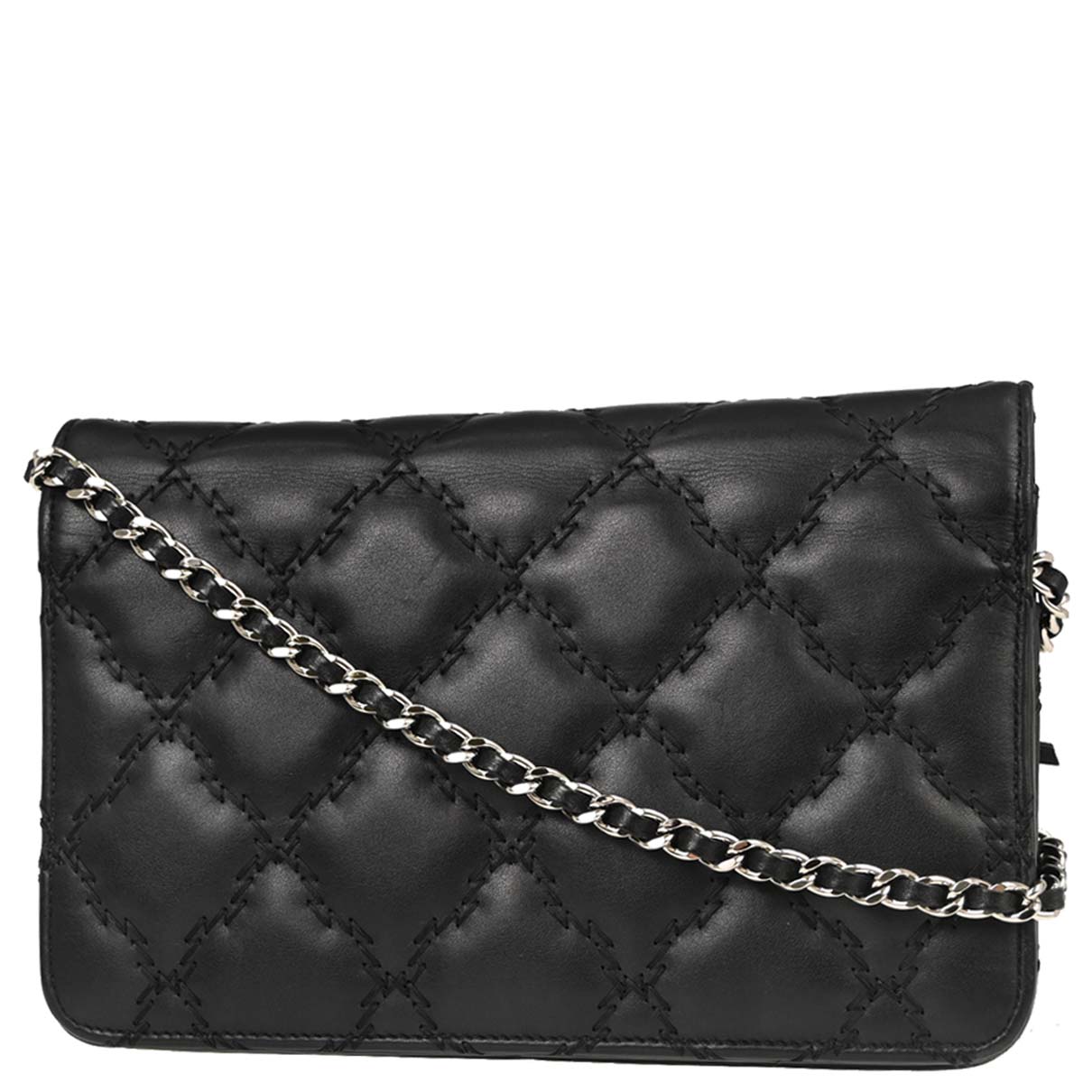 Chanel Black Calfskin Hamptons WOC Wallet on Chain Bag