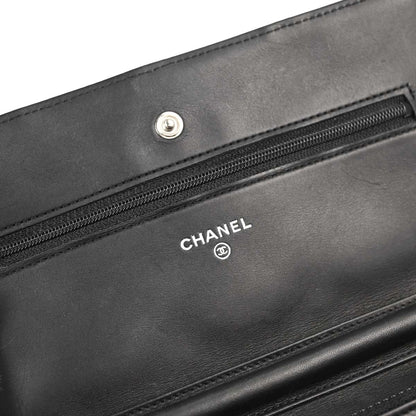 Chanel Black Calfskin Hamptons WOC Wallet on Chain Bag
