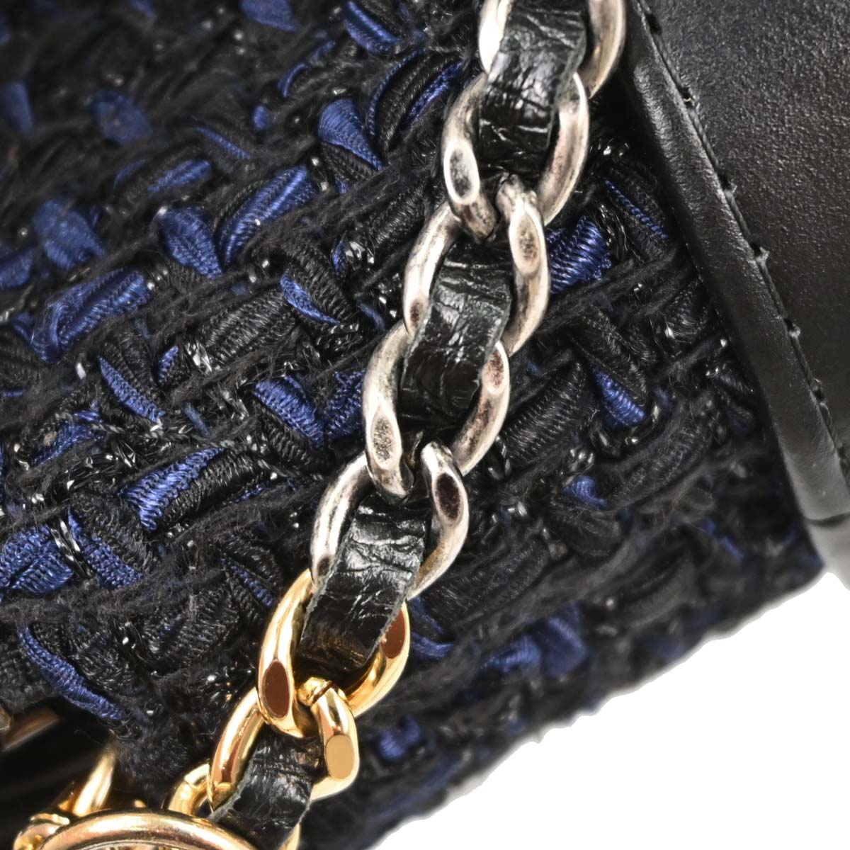 Chanel Navy Tweed Gabrielle WOC Wallet on Chain Shoulder Bag