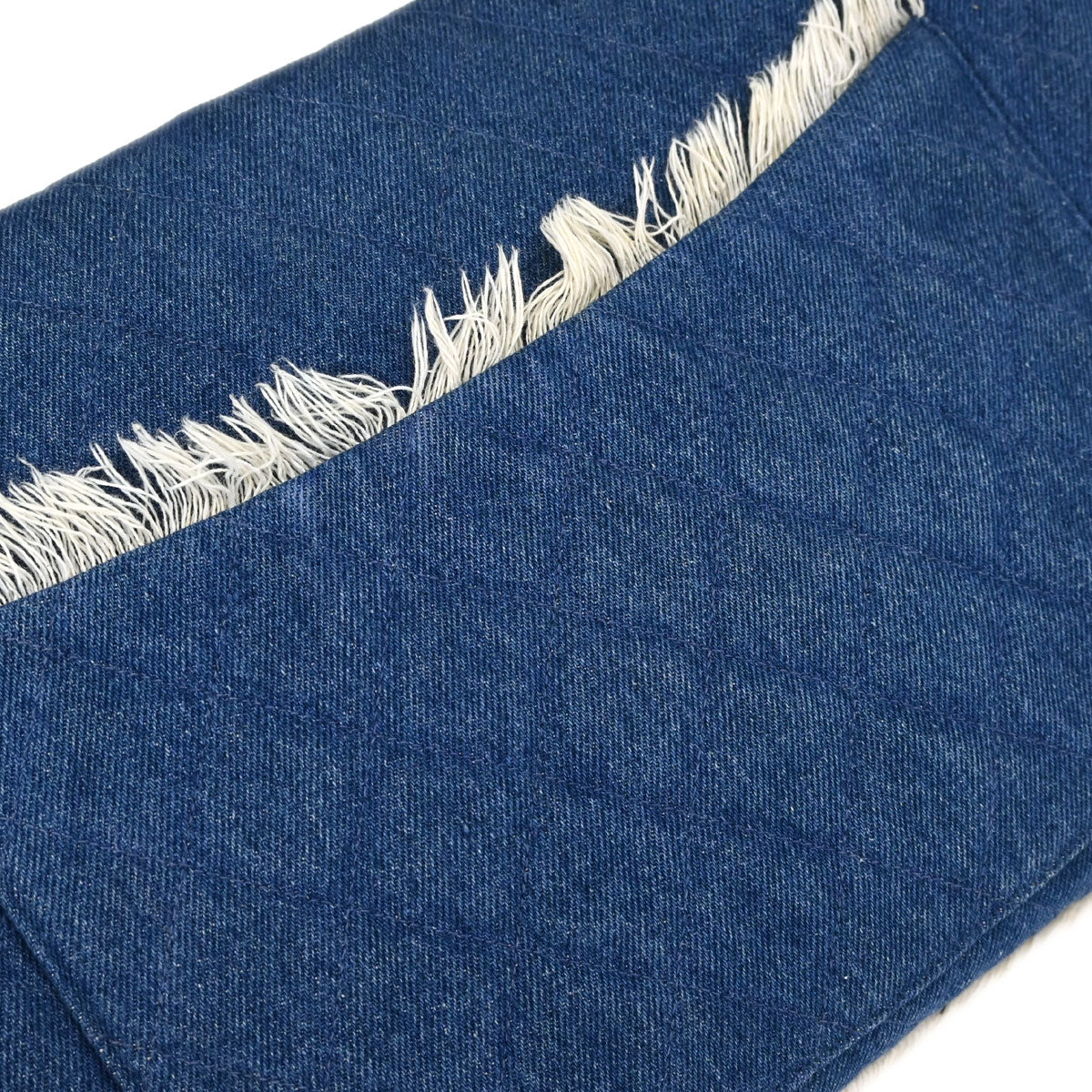 Chanel Blue Denim Maxi Straight Flap Shoulder Bag