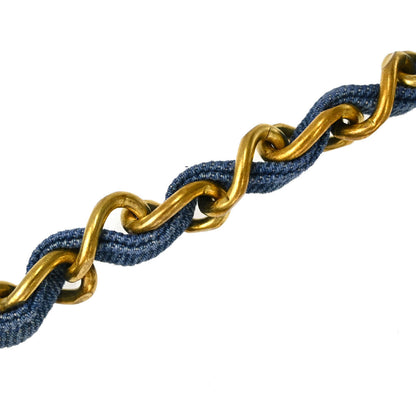 Chanel Blue Denim Maxi Straight Flap Shoulder Bag