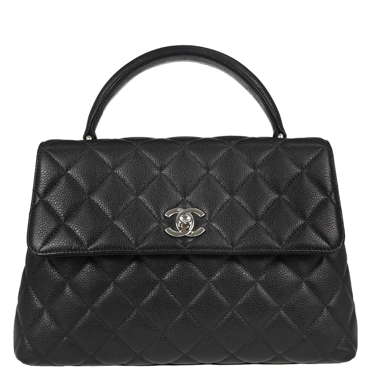 Chanel Black Caviar Skin Kelly Top Handle Handbag