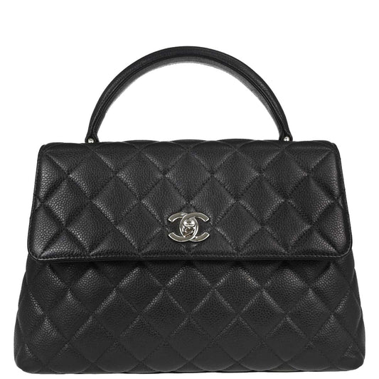 Chanel Black Caviar Skin Kelly Top Handle Handbag