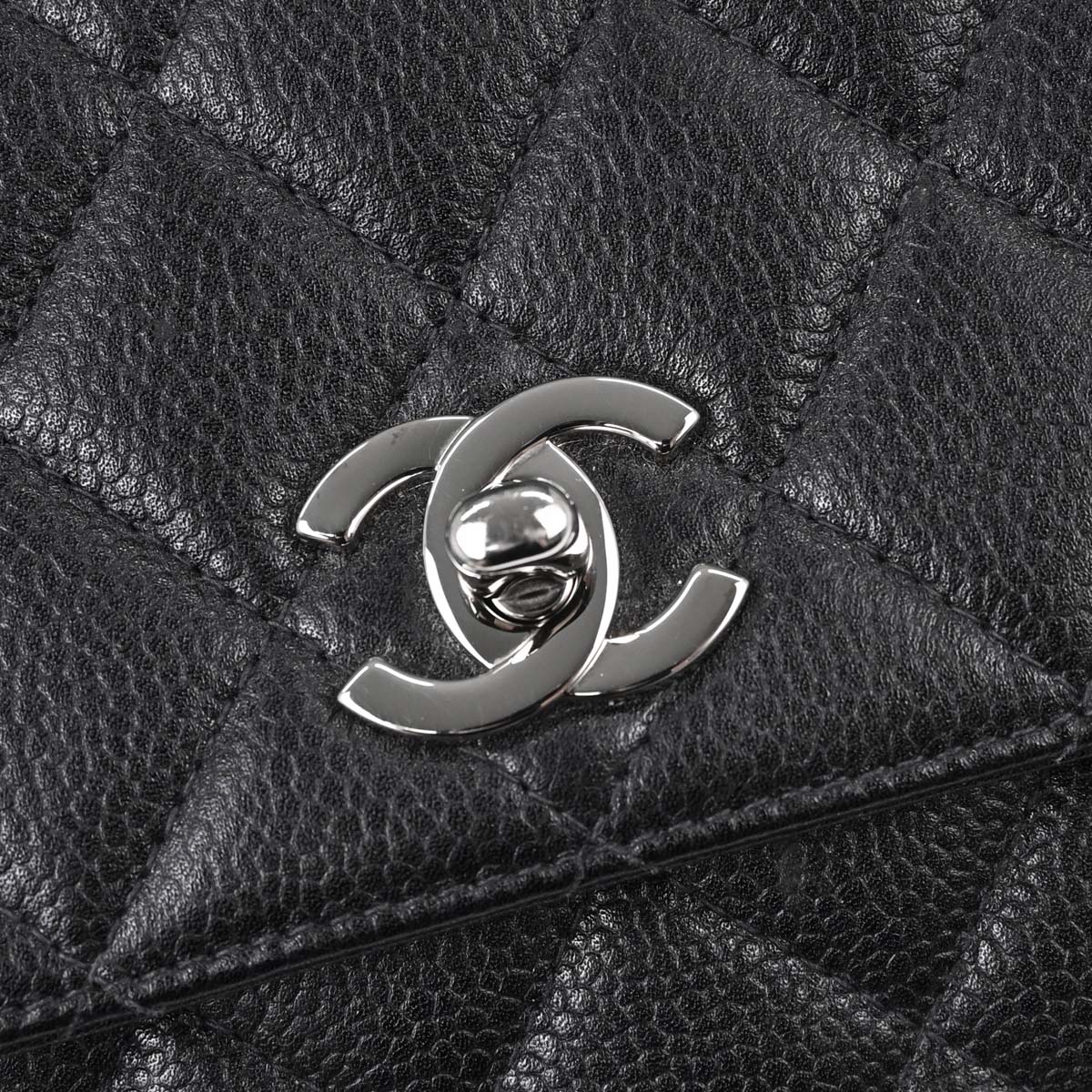 Chanel Black Caviar Skin Kelly Top Handle Handbag