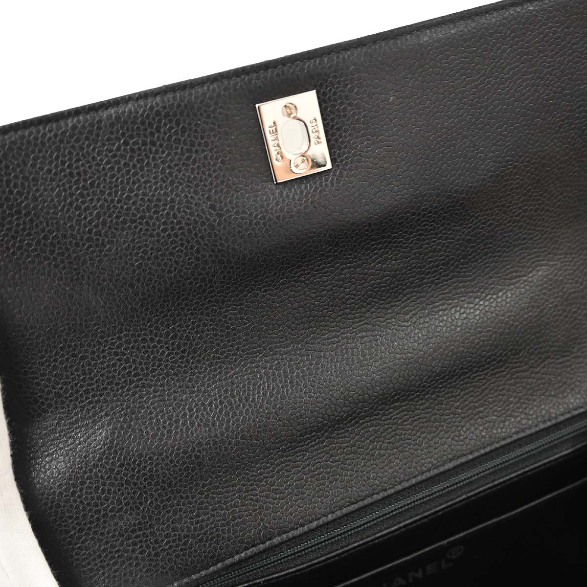 Chanel Black Caviar Skin Kelly Top Handle Handbag