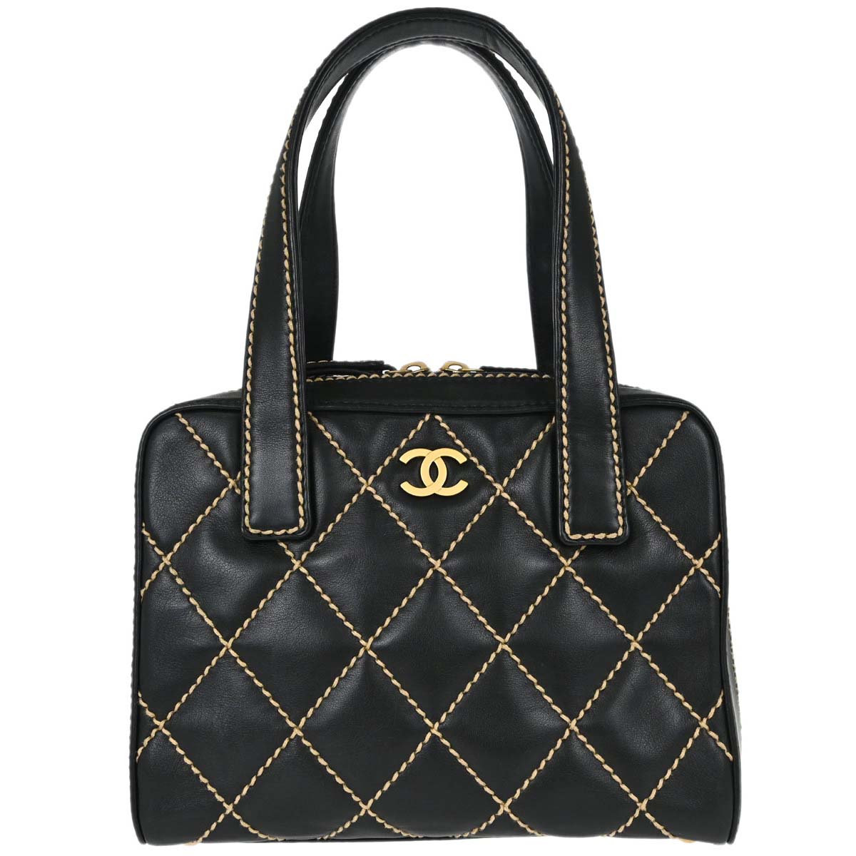 Chanel Black Calfskin Wild Stitch Handbag