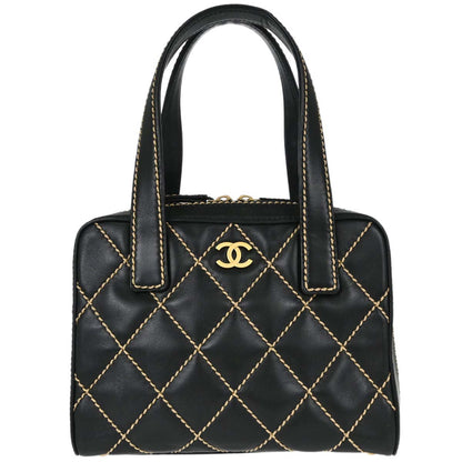 Chanel Black Calfskin Wild Stitch Handbag
