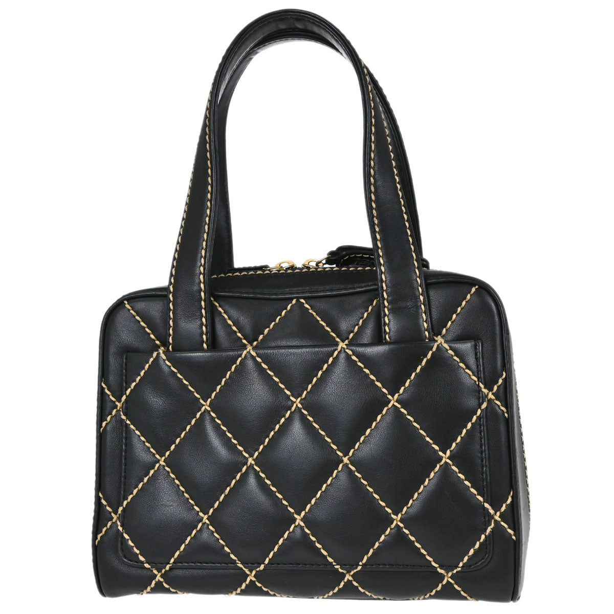 Chanel Black Calfskin Wild Stitch Handbag