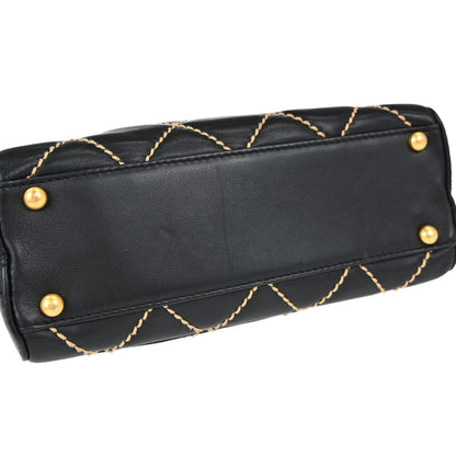 Chanel Black Calfskin Wild Stitch Handbag