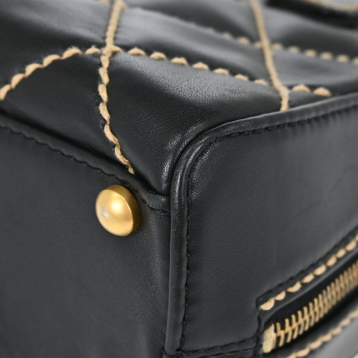 Chanel Black Calfskin Wild Stitch Handbag