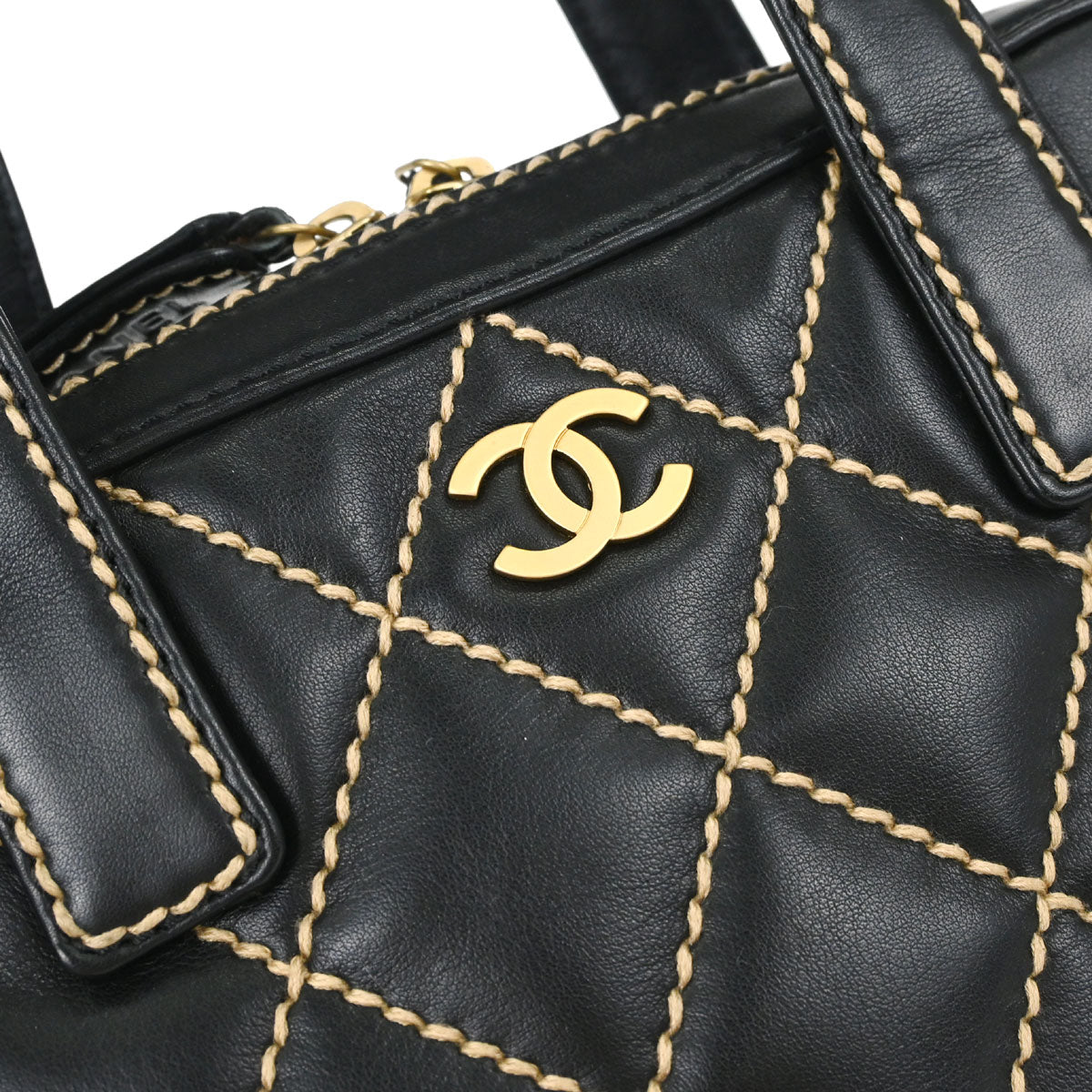 Chanel Black Calfskin Wild Stitch Handbag
