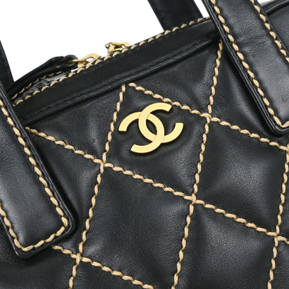 Chanel Black Calfskin Wild Stitch Handbag