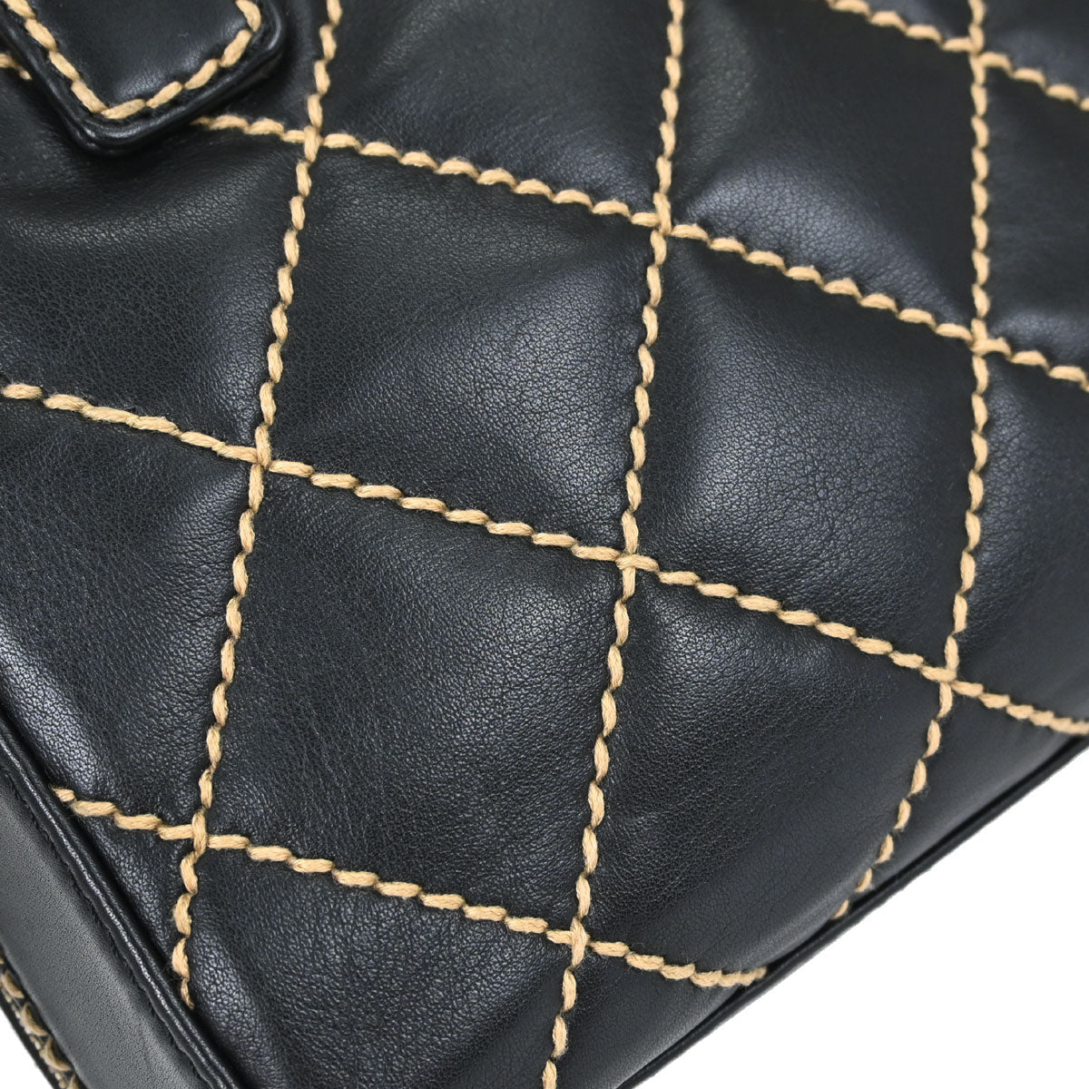 Chanel Black Calfskin Wild Stitch Handbag