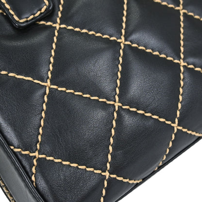 Chanel Black Calfskin Wild Stitch Handbag