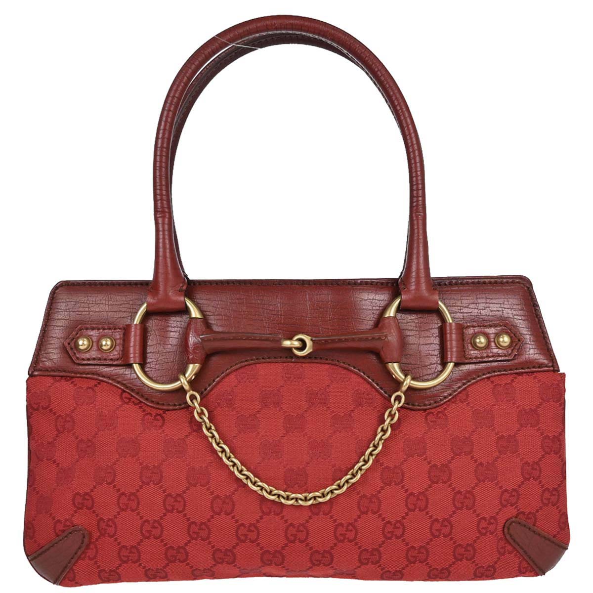 Gucci Red Canvas GG Tote Handbag