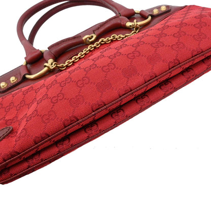 Gucci Red Canvas GG Tote Handbag