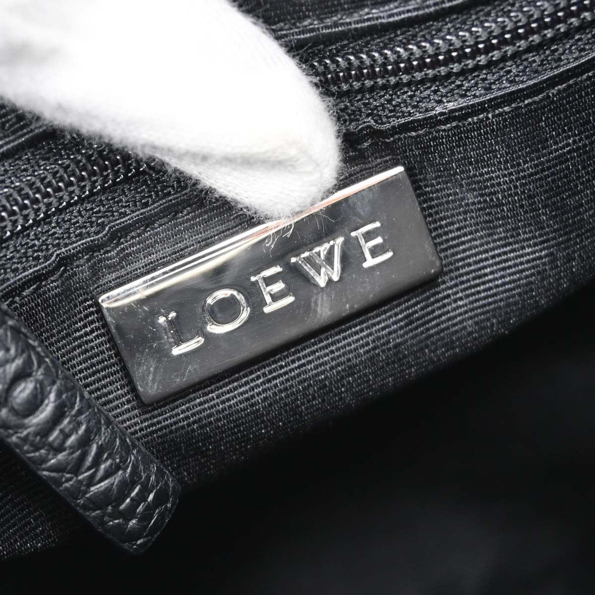 Loewe Black Leather Hobo Shoulder Bag
