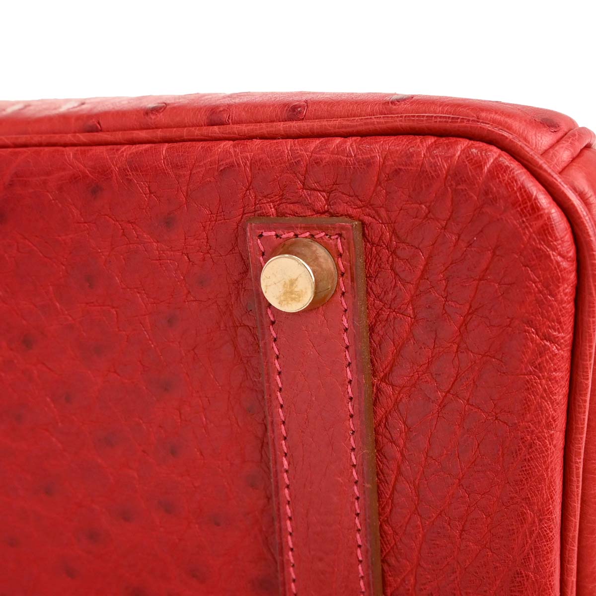 Hermes * Rouge Vif Ostrich Birkin 35 Handbag