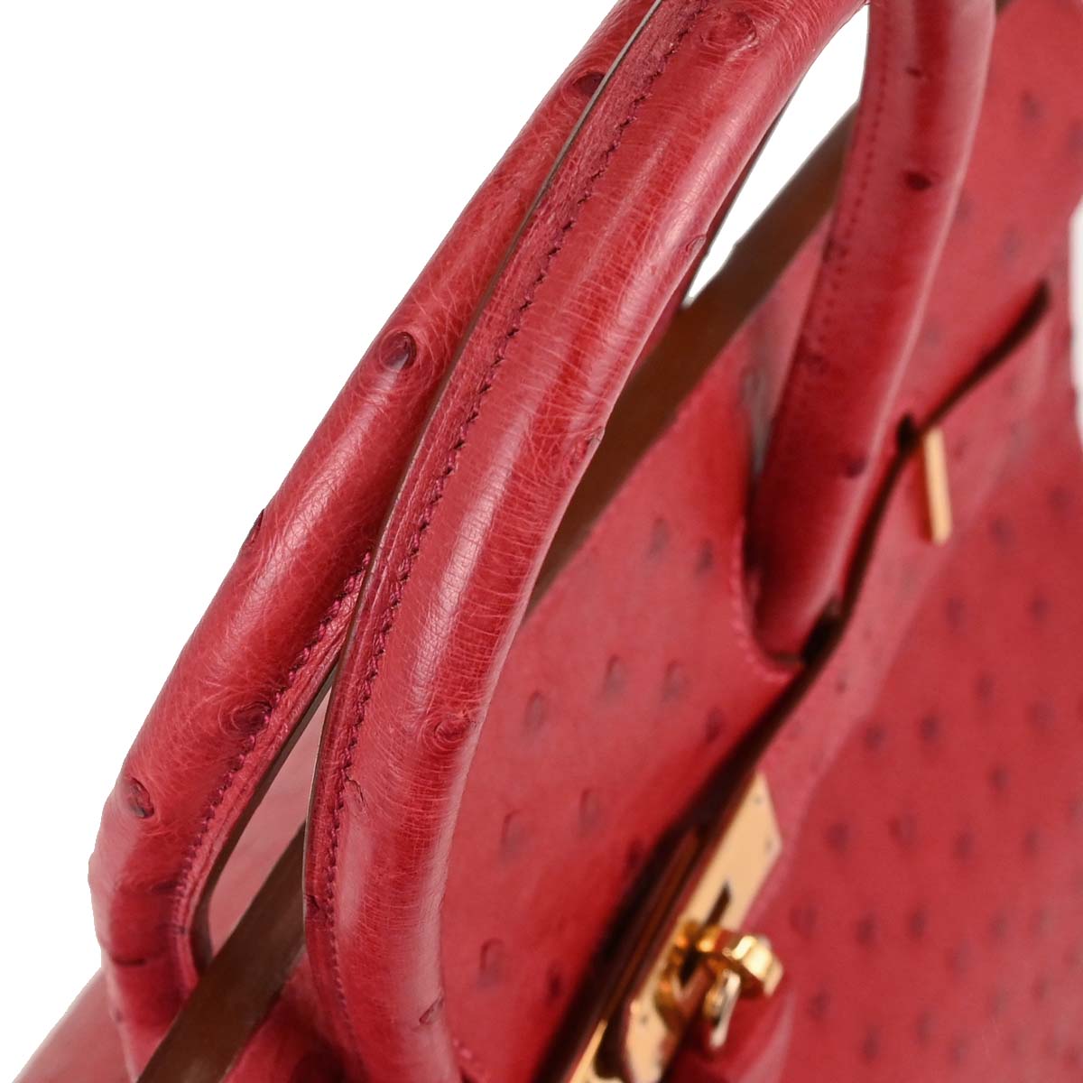 Hermes * Rouge Vif Ostrich Birkin 35 Handbag