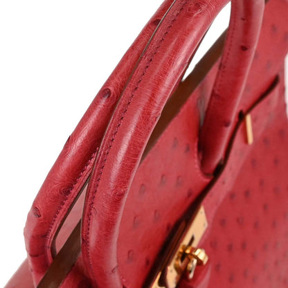 Hermes * Rouge Vif Ostrich Birkin 35 Handbag
