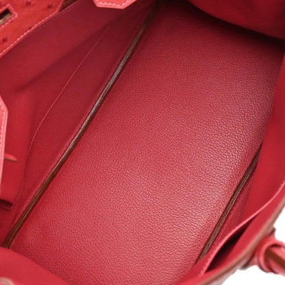 Hermes * Rouge Vif Ostrich Birkin 35 Handbag