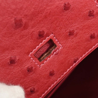 Hermes * Rouge Vif Ostrich Birkin 35 Handbag