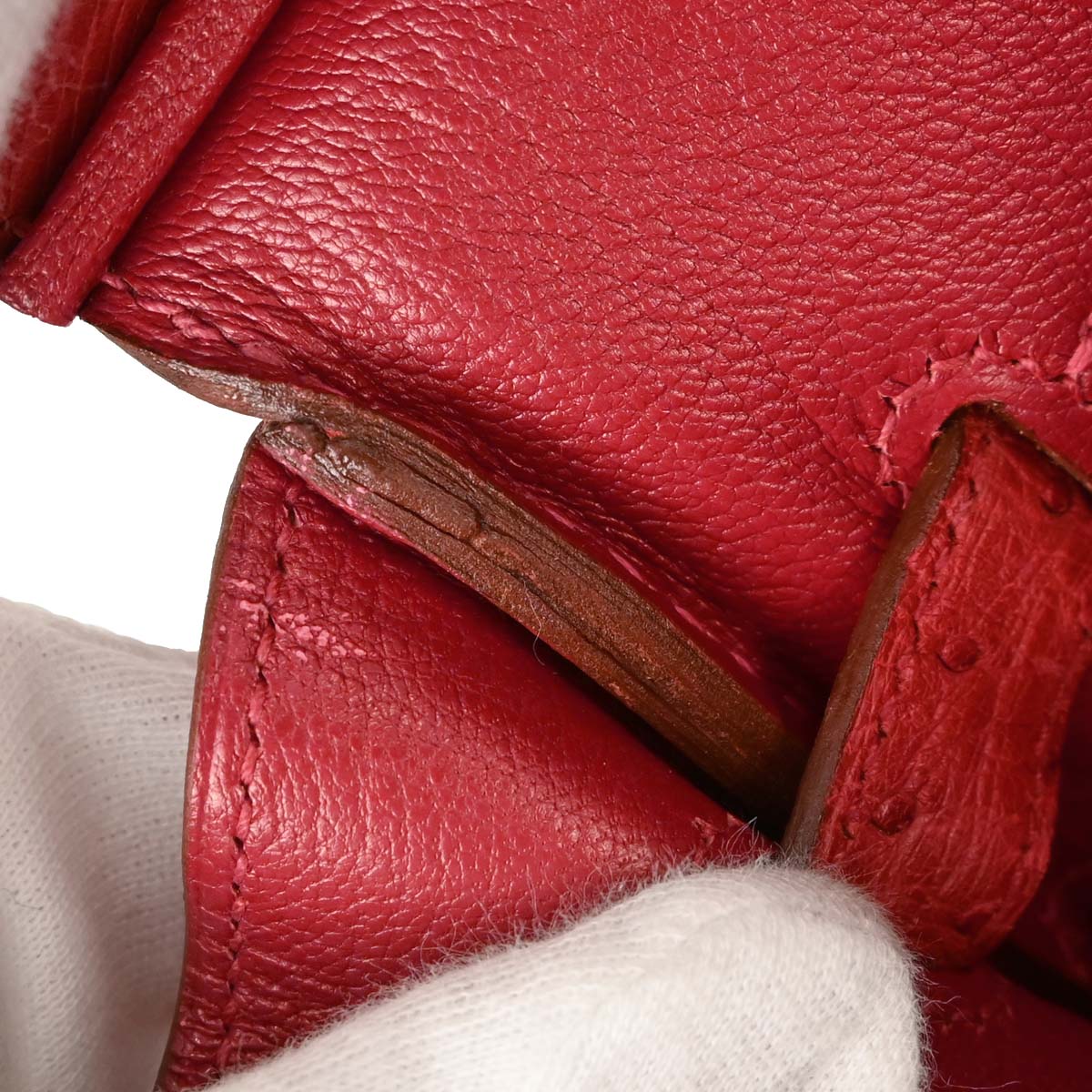 Hermes * Rouge Vif Ostrich Birkin 35 Handbag