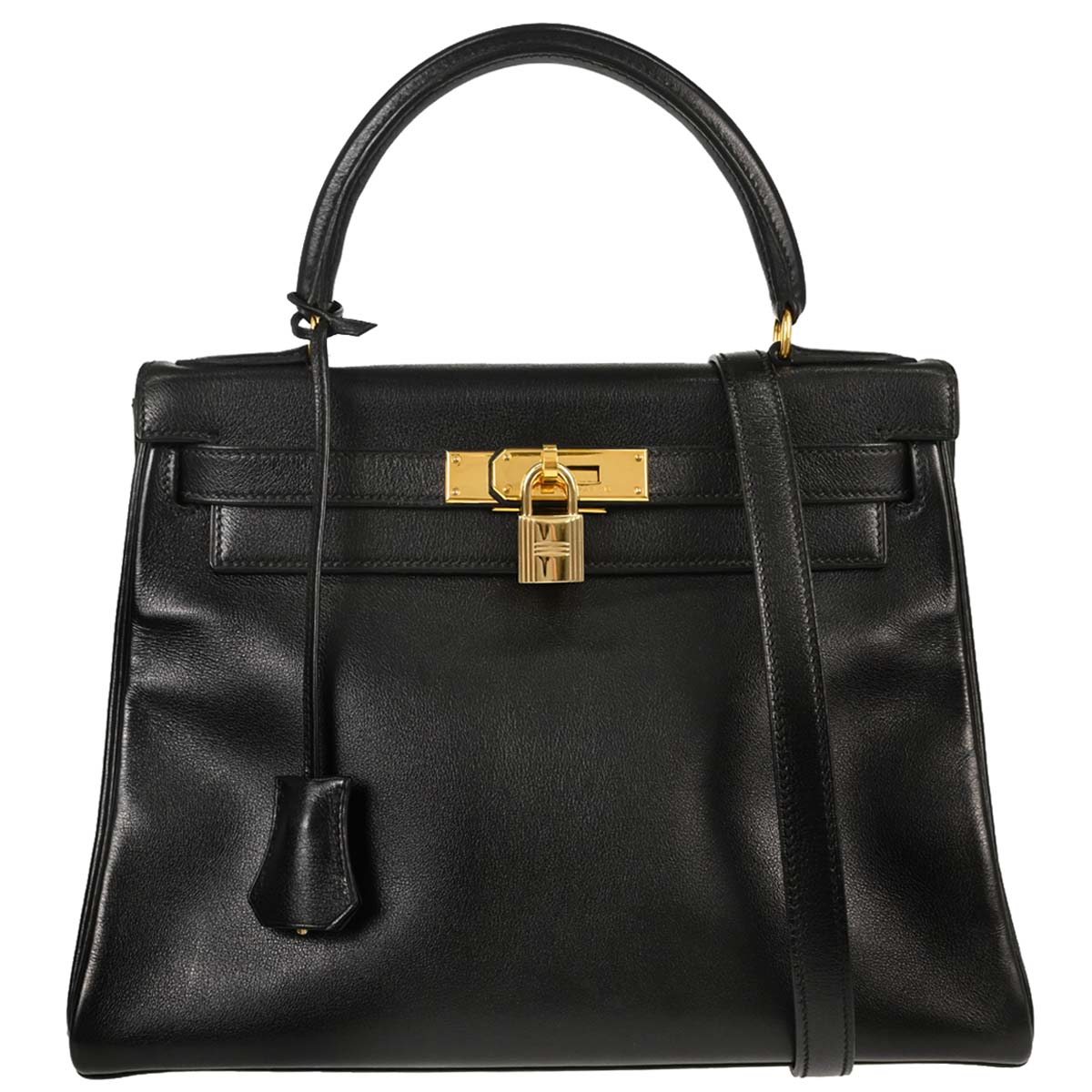Hermes Black Gulliver Kelly 28 Retourne 2way Shoulder Handbag