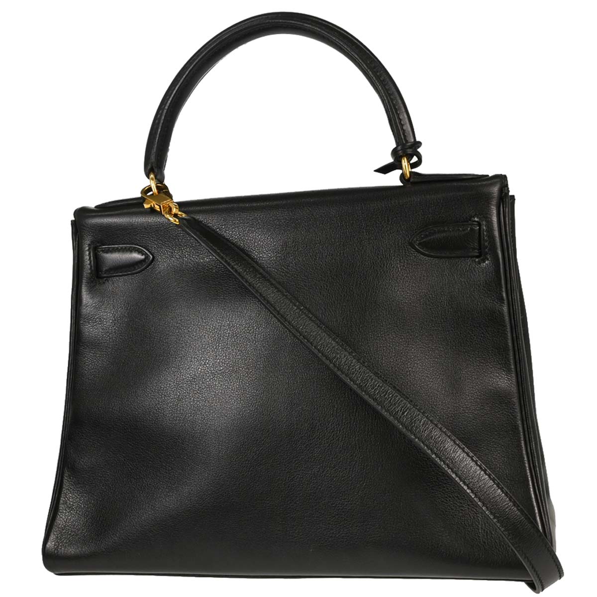 Hermes Black Gulliver Kelly 28 Retourne 2way Shoulder Handbag