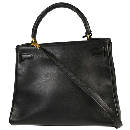 Hermes Black Gulliver Kelly 28 Retourne 2way Shoulder Handbag