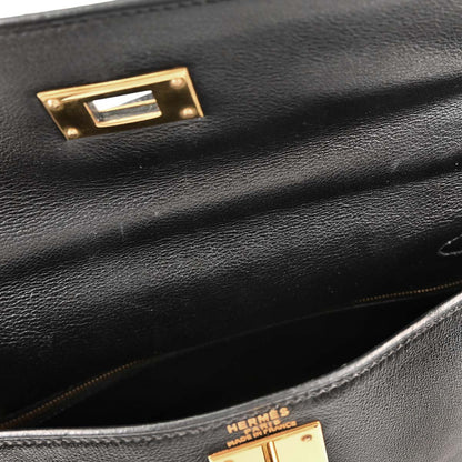 Hermes Black Gulliver Kelly 28 Retourne 2way Shoulder Handbag