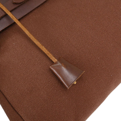 Hermes Brown Toile Officier Herbag PM 2 in 1 Handbag