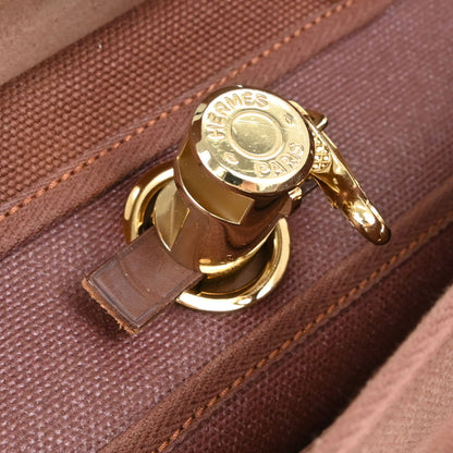 Hermes Brown Toile Officier Herbag PM 2 in 1 Handbag