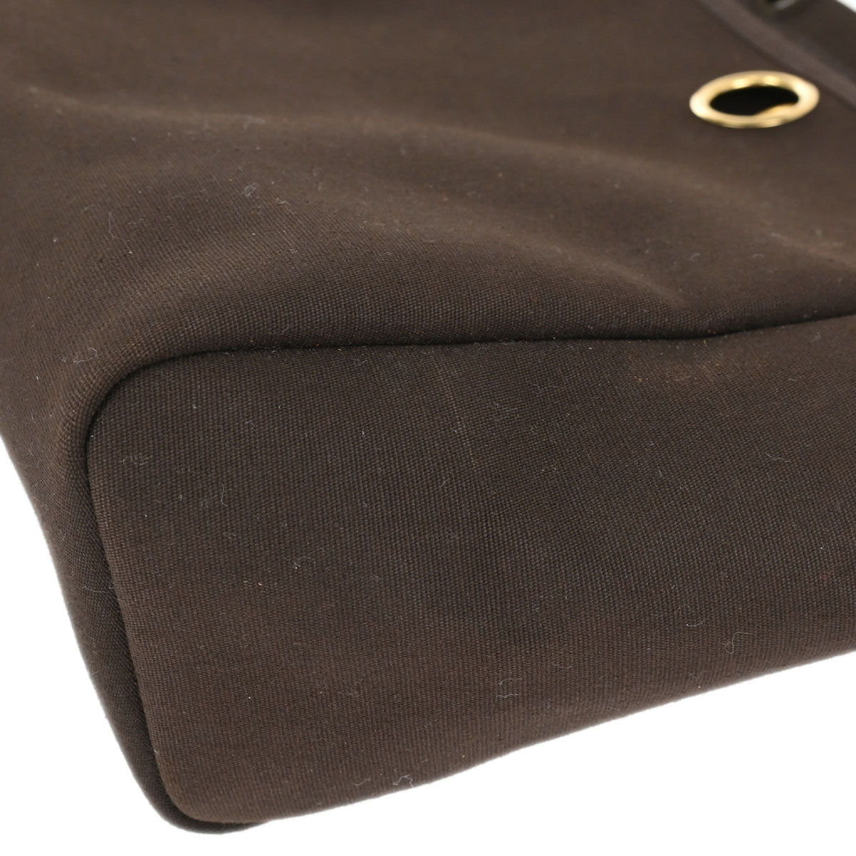 Hermes Brown Toile Officier Herbag PM 2 in 1 Handbag