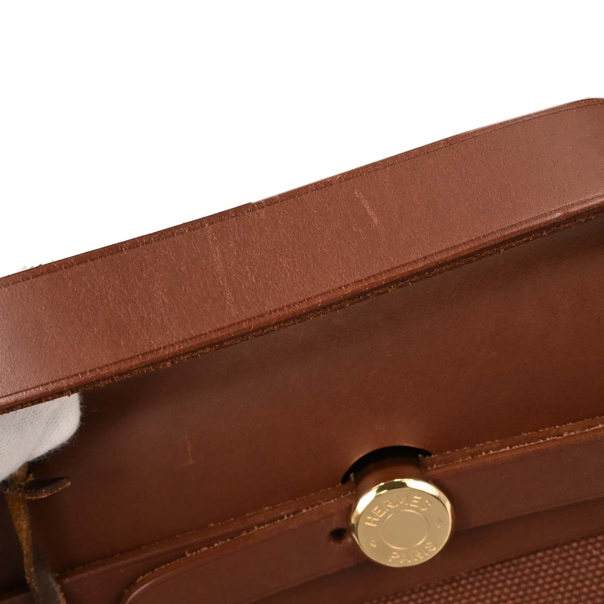 Hermes Brown Beige Toile Officier H Herbag PM 2 in 1 Handbag