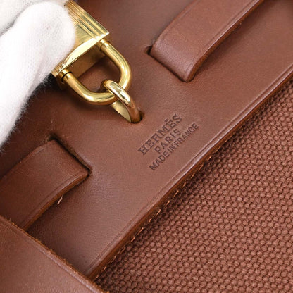 Hermes Brown Beige Toile Officier H Herbag PM 2 in 1 Handbag