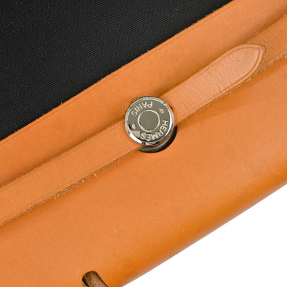 Hermes Black Beige Toile Officier H Herbag a Dos 2 in 1 Backpack