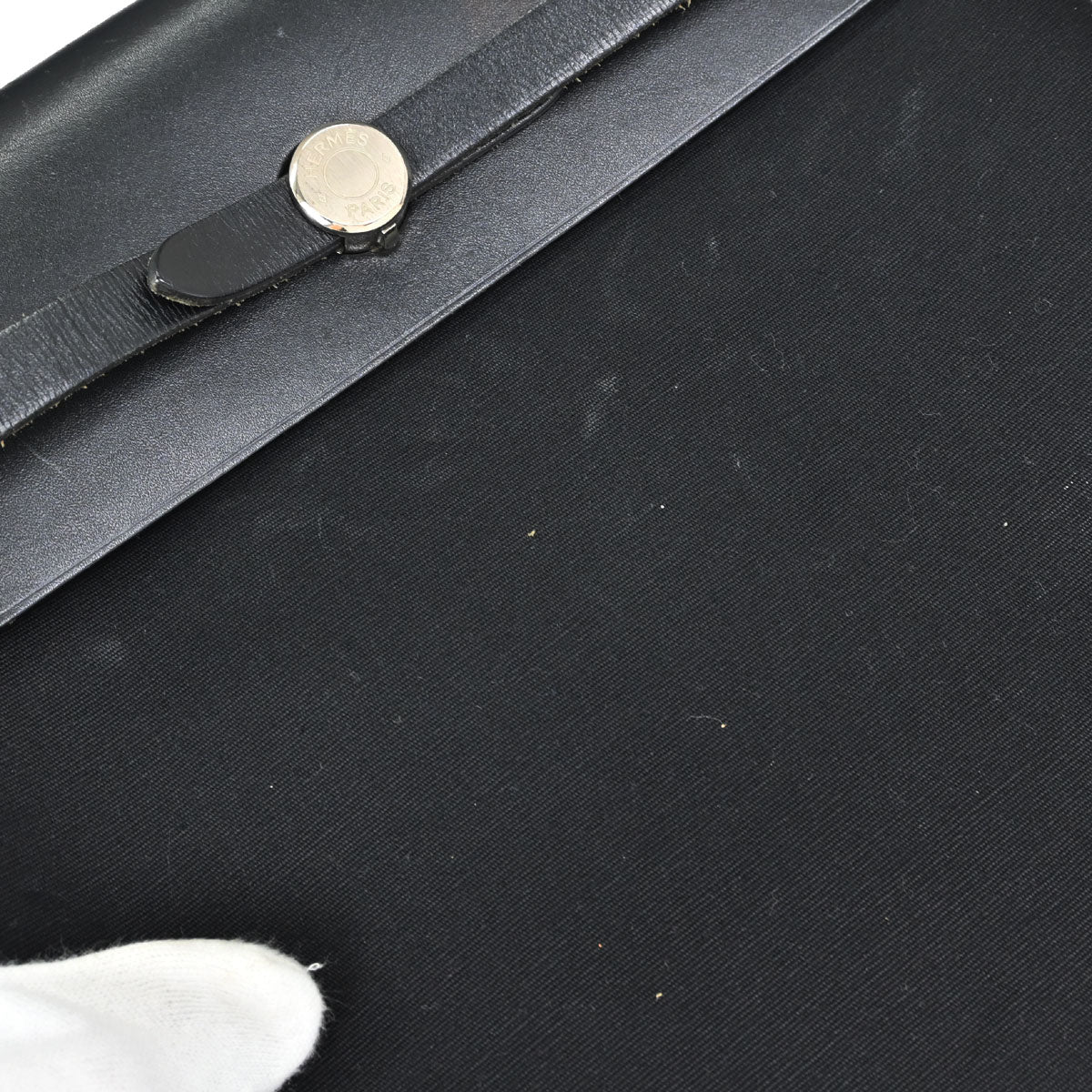 Hermes Black Toile Officier Herbag a Dos 2 in 1 Backpack