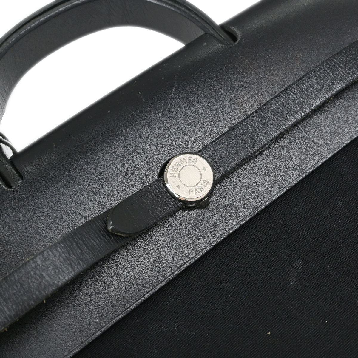 Hermes Black Toile Officier Herbag a Dos 2 in 1 Backpack