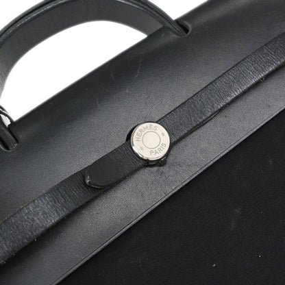 Hermes Black Toile Officier Herbag a Dos 2 in 1 Backpack
