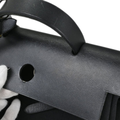 Hermes Black Toile Officier Herbag a Dos 2 in 1 Backpack