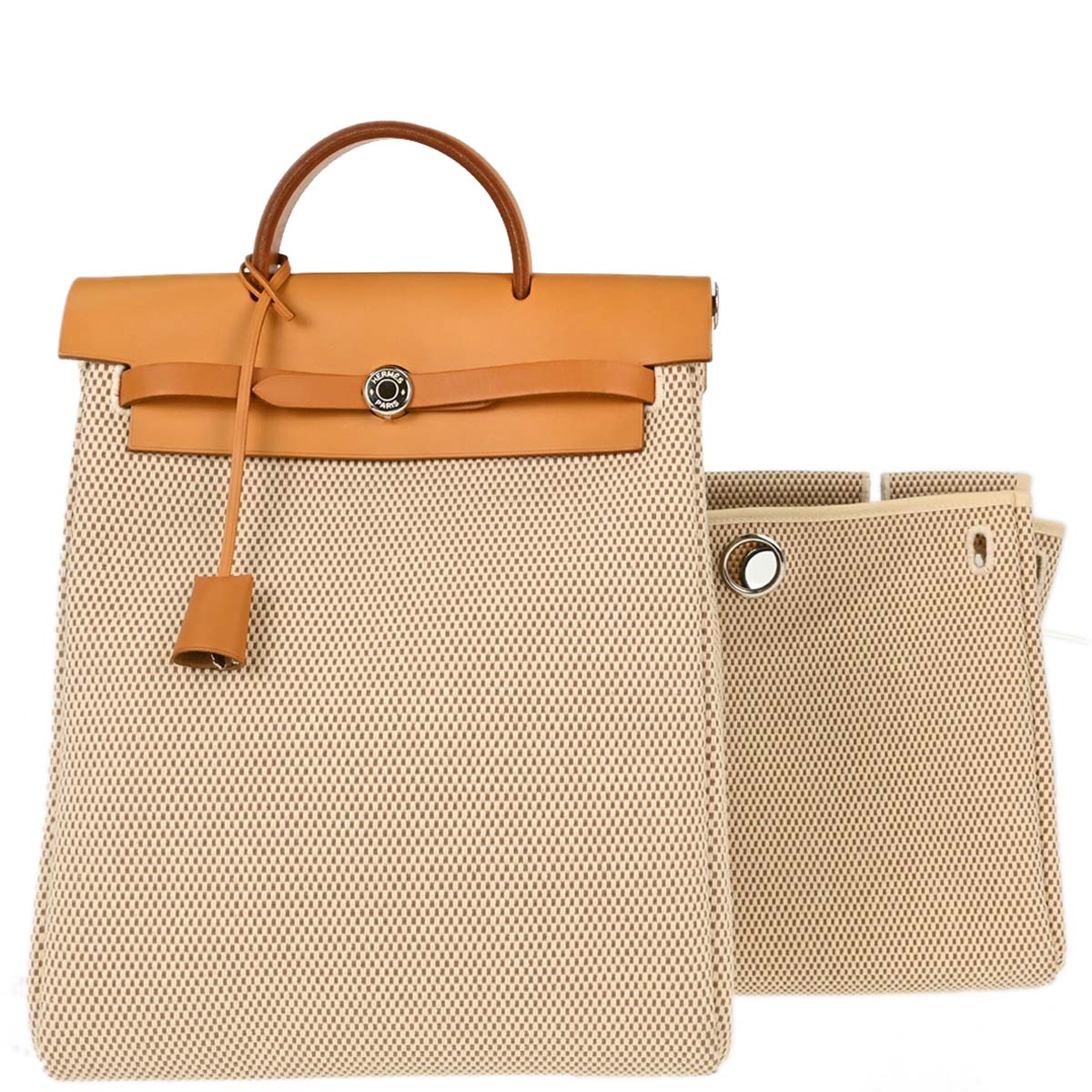 Hermes Beige Toile GM Herbag a Dos 2 in 1 Backpack