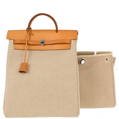 Hermes Beige Toile GM Herbag a Dos 2 in 1 Backpack