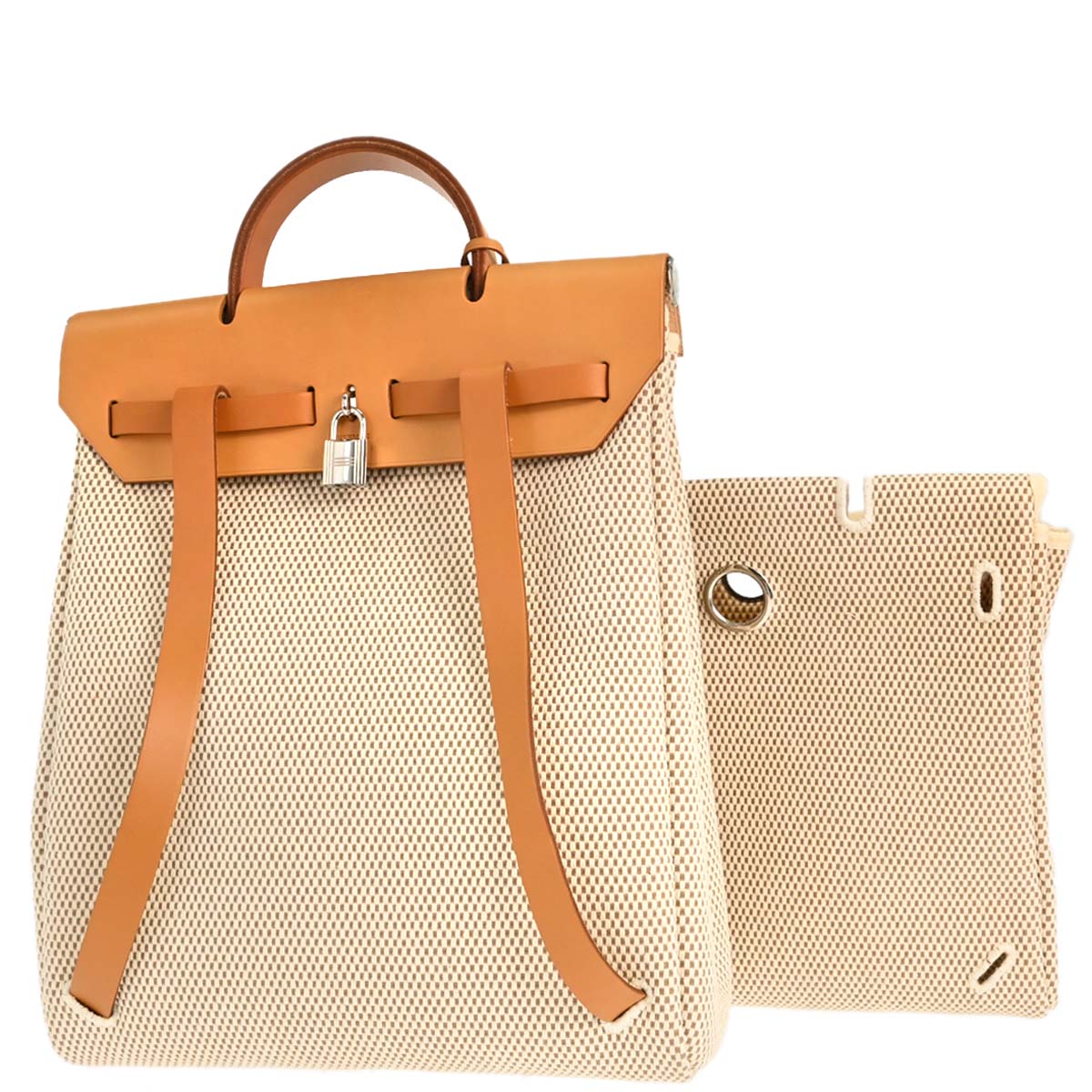 Hermes Beige Toile GM Herbag a Dos 2 in 1 Backpack