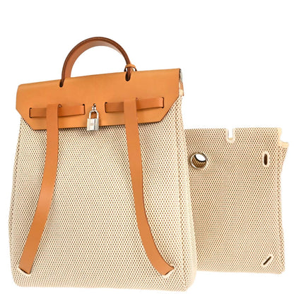 Hermes Beige Toile GM Herbag a Dos 2 in 1 Backpack