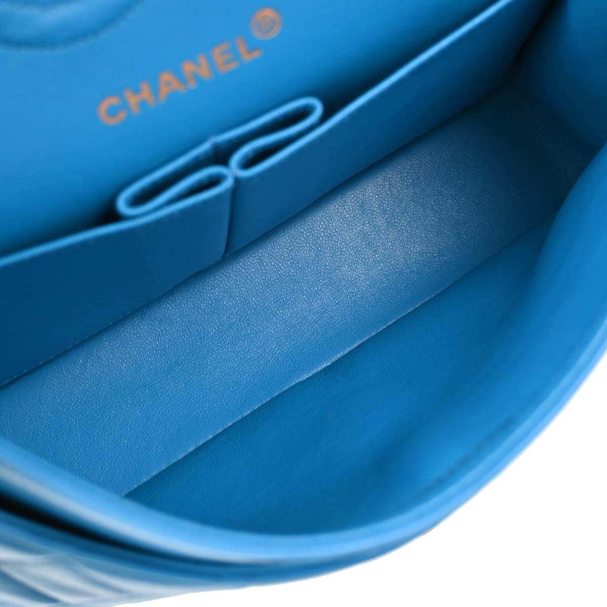 Chanel Blue Lambskin Small Classic Double Flap Shoulder Bag
