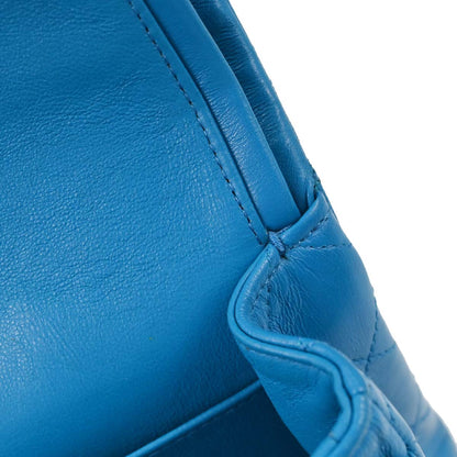 Chanel Blue Lambskin Small Classic Double Flap Shoulder Bag