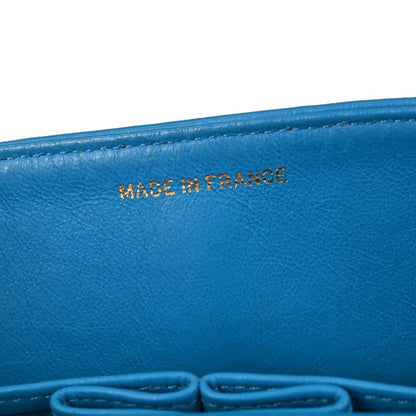 Chanel Blue Lambskin Small Classic Double Flap Shoulder Bag