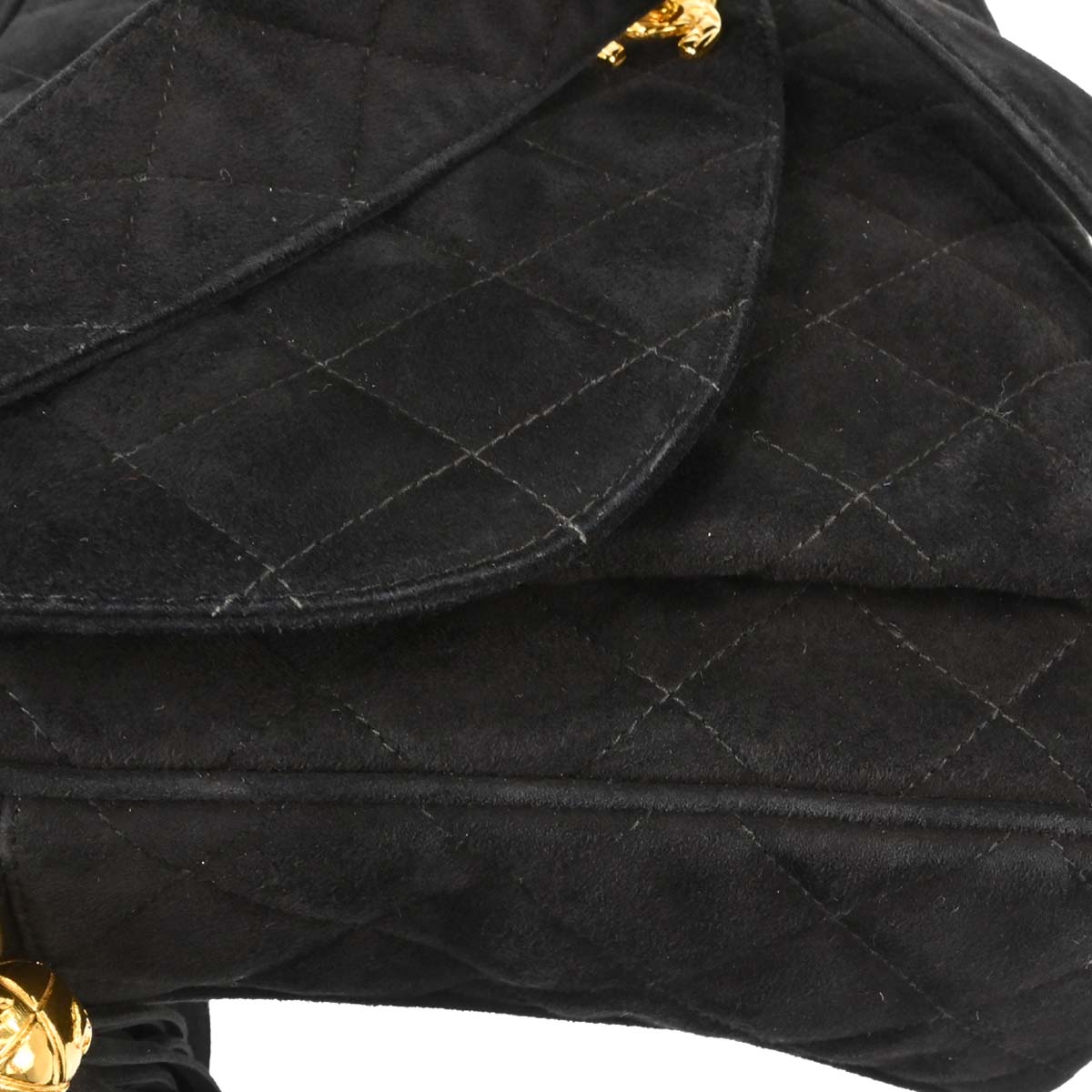 Chanel Black Suede Camera Bag Large