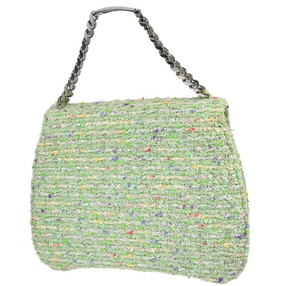 Chanel Green Tweed Glitter Handbag